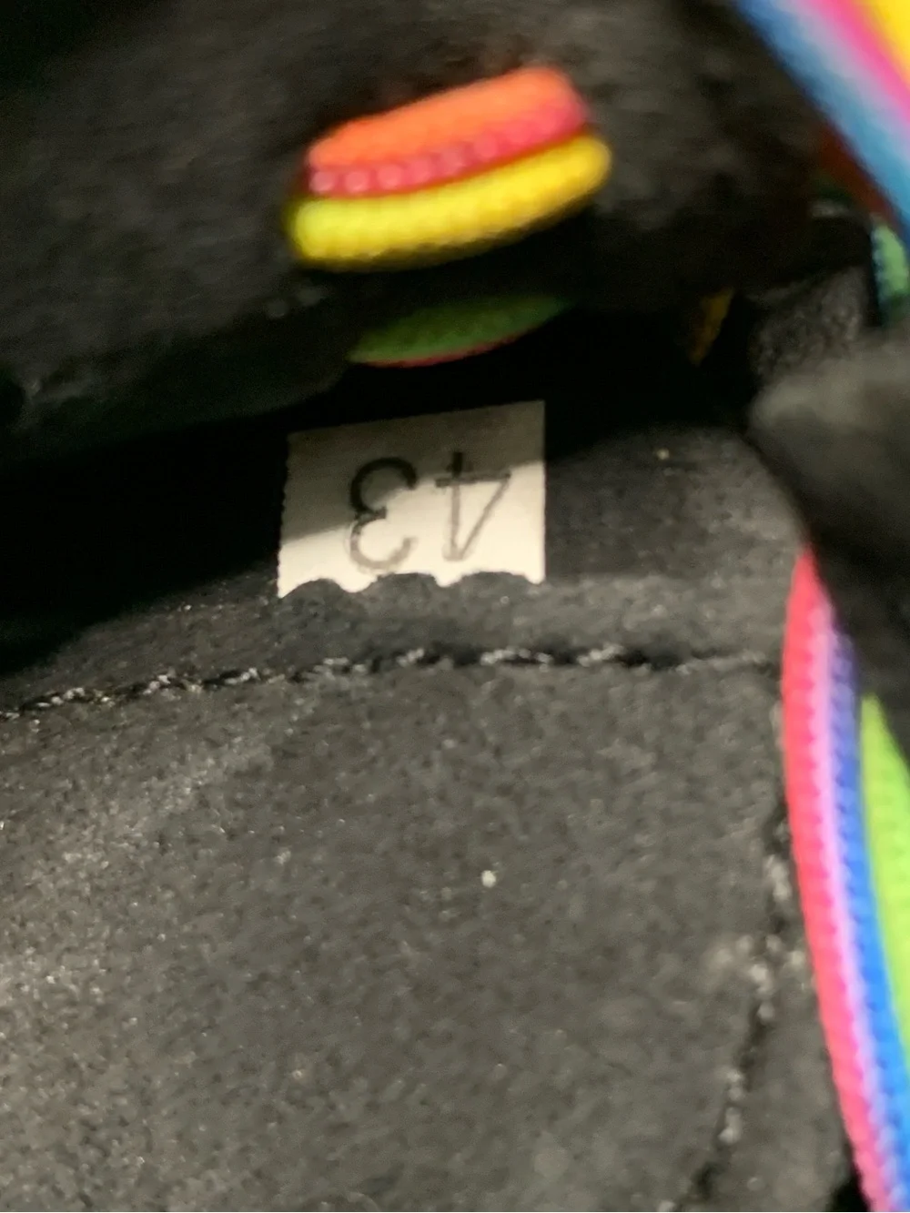 Men's Rainbow Cord Knit Black Sandals - Multicolor Elastic Straps